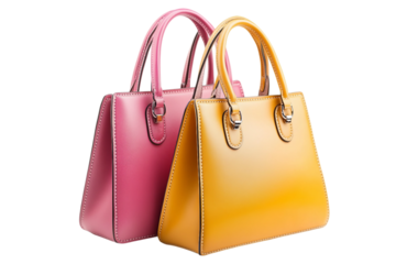 Stylish handbags isolated on transparent background