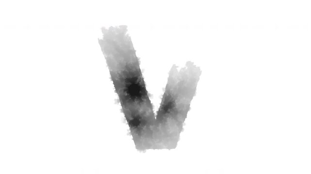 The letter &ldquo;V&rdquo; appears as if ink has bled onto the paper