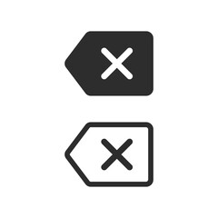 Fototapeta premium Delete cross or cancel button icons in flat and outline style. Vector illustration