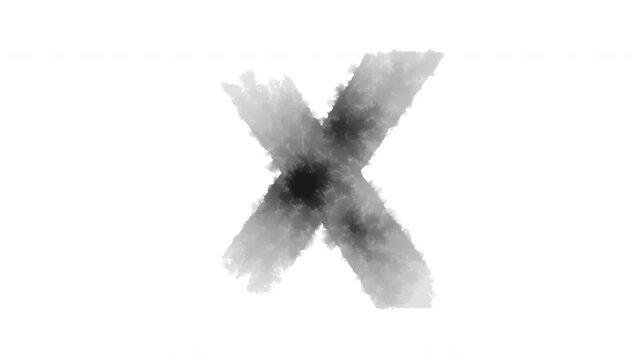 The letter &ldquo;X&rdquo; appears as if ink has bled onto the paper