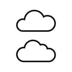 Cloud Outline Style Icons Vector Illustration