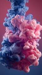 Abstract ink swirling in shades of pink and blue