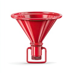 Red funnel-shaped device with a base