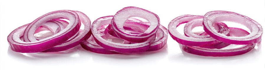 Thinly sliced red onions, rings