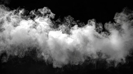 Abstract smoky clouds against a black backdrop