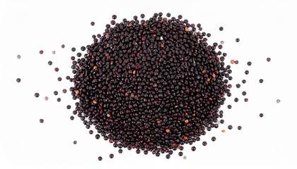 Naklejka premium Pile black quinoa isolated on with background