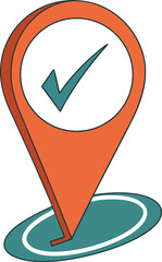 Vector of green check mark and red cross icons for correct or incorrect choices on a website