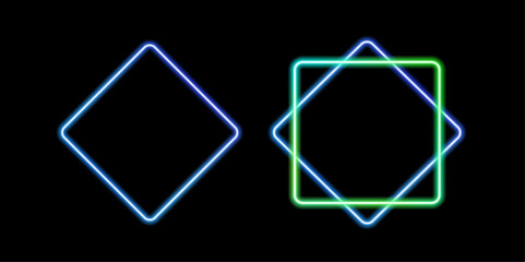 Smoke haze mist gradient neon frame rectangle social media template glow futuristic border pink blue red orange purple design element transparent light vector banner led