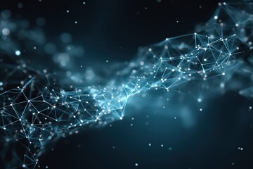 Abstract Digital Network Design With Glowing Lines