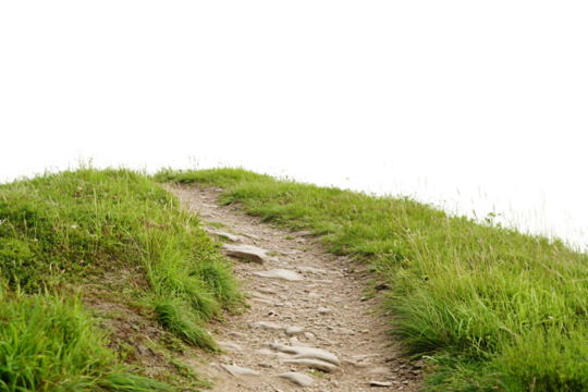 Scenic hiking trail isolated on transparent background