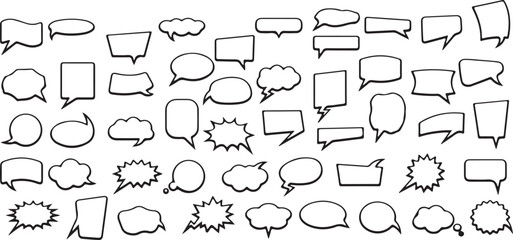 Obraz premium set of hand drawn doodle speech bubbles