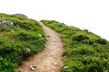 Rural hiking trail isolated on transparent background