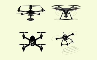 Drone vector design, vector illustration, Drone design, silhouette style.
