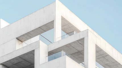 Geometric architecture detail modern concrete structure building