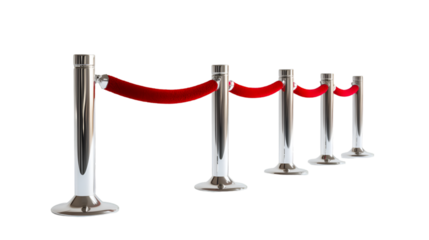 Elegant red velvet rope barrier creates exclusive VIP entrance with polished chrome stanchions and upscale event vibes