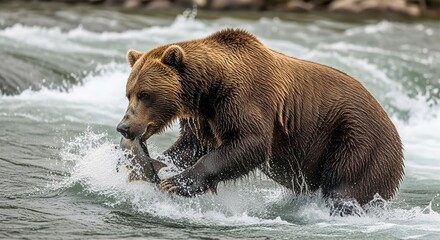 Grizzly Bear Fishing