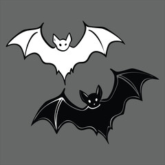 Bat black vector. Flying Halloween bats on transparent background. Vector. Flying bat icon. Vector cartoon illustration of cute Bat. Flying Bat cartoon. Group of bats. Spooky bat .