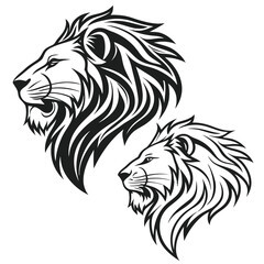 Lion head logo icon, lion face vector Illustration, on a isolated background, EPS