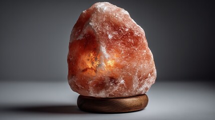 Himalayan Salt Lamp with Wooden Base: Aesthetic Home Decor for Relaxing Ambiance