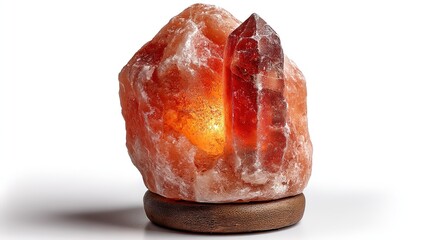 "Beautiful Himalayan Salt Lamp with Quartz Crystal - Perfect for Home Decor and Relaxation"