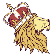 Lion head logo icon, lion face vector Illustration, on a isolated background, EPS