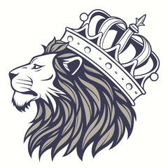 Lion head logo icon, lion face vector Illustration, on a isolated background, EPS