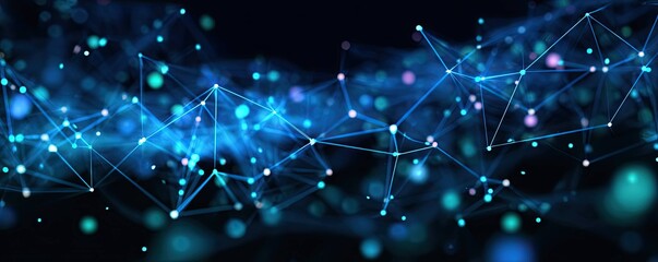 Exploring Digital Networks Virtual Space Abstract Art Technology Close-Up Glowing Connections