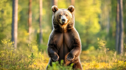 Obraz premium bear in a sunny forest