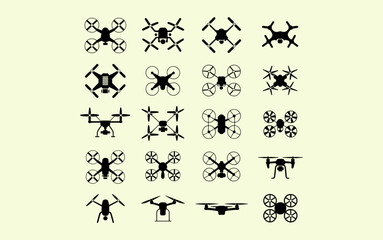 Drone vector design, vector illustration, Drone design, silhouette style.

