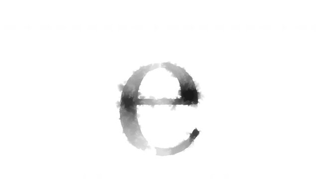 The lowercase letter "e" appears as if ink has bled onto the paper, serif