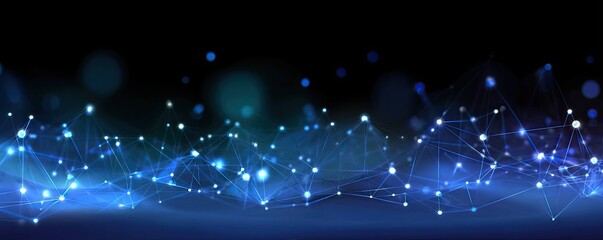 Digital Network Glow Event Virtual Space Abstract Background Tech Environment Wide Viewpoint Blue Concept