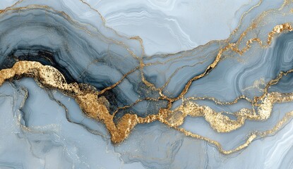 Abstract marble texture with gold veins