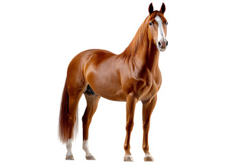Obraz premium Chestnut Horse on Black Background