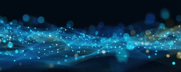 Virtual Space Aesthetic Abstract Blue Digital Network in a Futuristic Graphic Design Environment