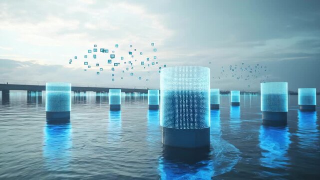 Abstract Data Points on a Forest Lake.