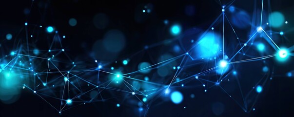 Fototapeta premium Digital Network Visualization Virtual Space Graphic Design Abstract Environment Interactive Viewpoint Glowing Concept