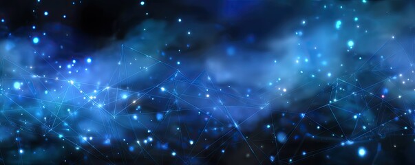 Blue Network Concepts Illuminating Digital Transformation in a Virtual Tech Environment Macro View