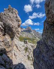 rock in the mountains, Via Ferrata DeLuca Innerkofler, Monte Paterno, Dolomites Mountains, Italy 