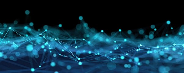 Illuminating Connections Digital Realm Abstract Background Virtual Environment Wide Angle Glowing Networks