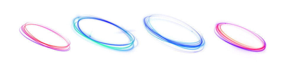 Vector swirl blue light line shine abstract ellipse effect background circle circular design digital energy flash frame futuristic