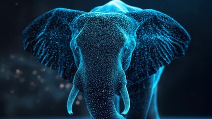 Futuristic Data Overlay on a Majestic Elephant. - Powered by Adobe