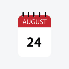 24 august calendar august calendar vector illustration