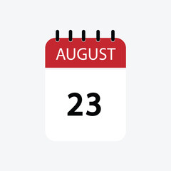 23 august calendar august calendar vector illustration