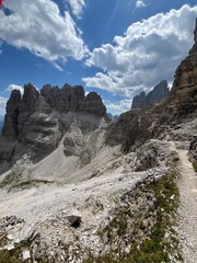 high mountain landscape, Via Ferrata DeLuca Innerkofler, Monte Paterno, Dolomites Mountains, Italy 