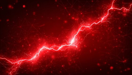 Electric Inferno’ presents a dazzling image of a lightning bolt afire with fiery red energy, giving off a striking exhibition of potent energy and uncontrolled might