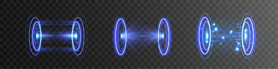 Portal holographic gate dais frame platform screen modern digital technology future light design glow background neon effect