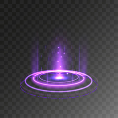 Hologram abstract stage laboratory space science fiction yellow red purple blue virtual set cyber futuristic illustration vector