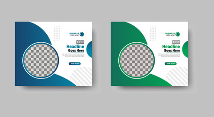 Set of Abstract Modern Web Banner Templates – Horizontal Header Banners with Gradient Backgrounds in 2 Colors for Website, Social Media Ads, Flyers, Posters, and Invitations