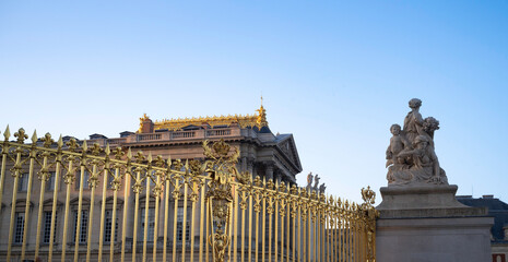 coucher de soleil, Château de Versailles, Yvelines, 78, France