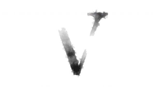 The letter &ldquo;V&rdquo; appears as if ink has bled onto the paper, serif